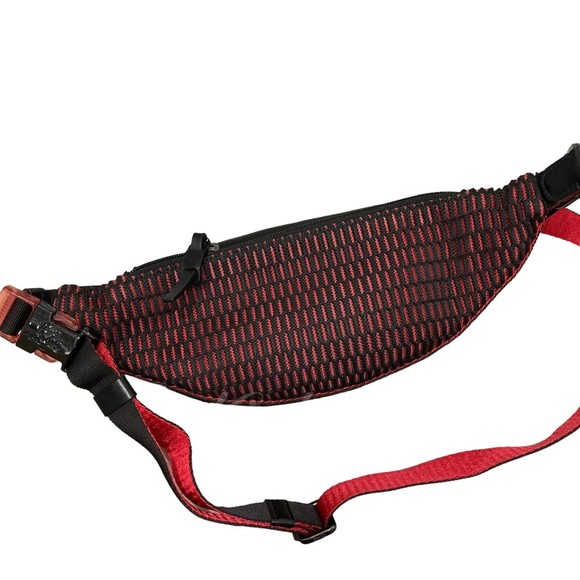 Christian Louboutin Spike Studded Waist Bag Black Red - Picture 4 of 7